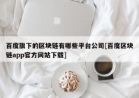 百度旗下的区块链有哪些平台公司[百度区块链app官方网站下载]